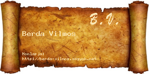 Berda Vilmos névjegykártya